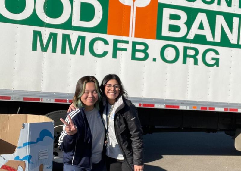 Cami and Meg at Food Bank