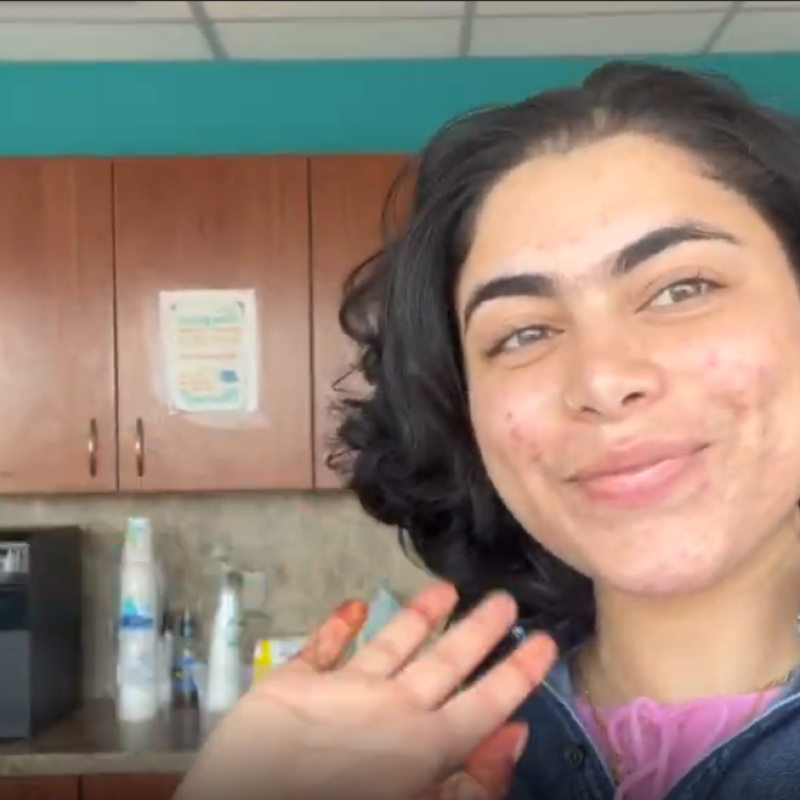 Niyati waving to camera